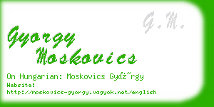 gyorgy moskovics business card